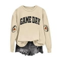 thumbnail image 1 of Gamivast Crewneck Sweatshirts Women Funny Football Graphic Drop Shoulder Crewneck Sweatshirt Loose Casual Long Sleeve Game Day Pullover Superbowl Outfit, 1 of 3