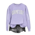thumbnail image 1 of Gamivast Crewneck Sweatshirts Women Game Day Football Stitched Oversized Chiefs Shirts Long Sleeve Drop Shoulder Crewneck Pullover Funny Superbowl Outfits, 1 of 3