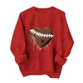 thumbnail image 1 of Gamivast Crewneck Sweatshirts Women Heart Football Stitching Graphic Print Crew Neck Long Sleeve Pullover Tops Soft Basic Casual Athletic Wear, 1 of 5