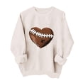 thumbnail image 1 of Gamivast Crewneck Sweatshirts Women Heart Football Stitching Graphic Print Crew Neck Long Sleeve Pullover Tops Soft Basic Casual Athletic Wear, 1 of 5
