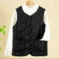 thumbnail image 1 of Gamivast Cropped Lightweight Quilted Puffer Vest Women Work V Neck Sleeveless Button Down Tank Tops Winter Warm Comfy Solid Color Jackets With Pockets, 1 of 4