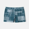 thumbnail image 1 of Gamivast Denim Shorts for Women High Waisted Patchwork Print Shorts Stretchy Soft Button Casual Summer Beach Pants Party Night Out Trendy Shorts, 1 of 7