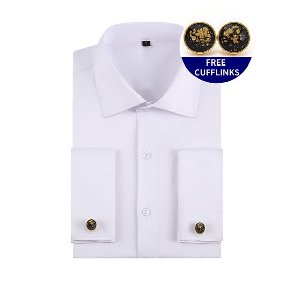 Gamivast Dress Shirts Solid Color Turn Down Collar Business Button Down Shirts Long Sleeve formal Wedding Long Sleeve Shirts Office Work Daily Party