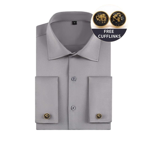 Gamivast Dress Shirts Solid Color Turn Down Collar Business Button Down Shirts Long Sleeve formal Wedding Long Sleeve Shirts Office Work Daily Party