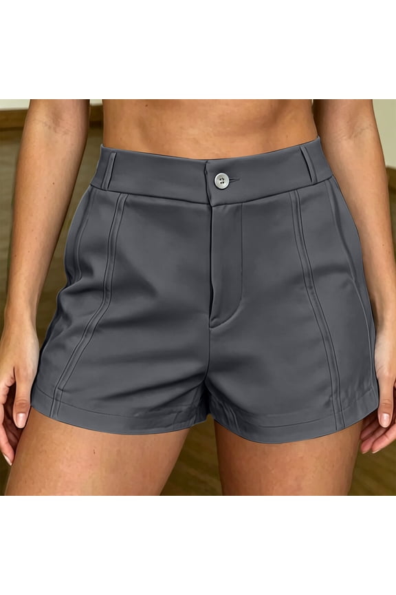 Dress Shorts for Women Cuffed Hem Tailored Shorts Mid Rise Zip Fly Structured Waistband with Pockets Lightweight Business Casual Summer Travel Shorts