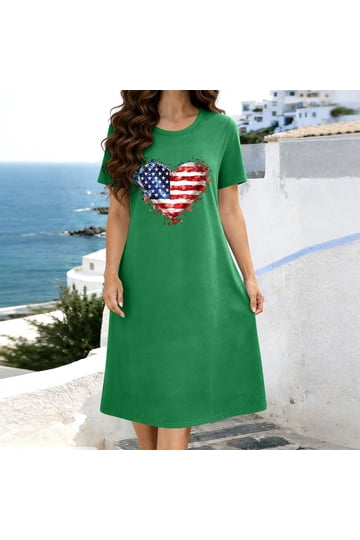 women's american flag dress Fit & Flare M summer barbecues For G and PL Women's
