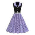 thumbnail image 1 of Gamivast Dresses for Women Polka Dot 1950S Retro Lapel Collar Sleeveless Dress Midi Dresses with Belt Vintage Style Cocktail Party Swing Dress for Wedding Guest, 1 of 6