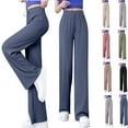 thumbnail image 1 of Gamivast Dressy Pants Women Casual Work Tall Straight Leg Trousers Travel Lightweight Drawstring Elastic Waist Pants Lounge Fall Fashion Trousers, 1 of 5
