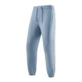 thumbnail image 1 of Gamivast Elastic Waist Joggers for Men Athletic Drawstring Solid Trousers with Zipper Pockets Outdoor Straight Leg Sweatpants Breathable Ankle Cuffed Pants, 1 of 2