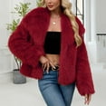thumbnail image 1 of Gamivast Faux Fur Coat Women Long Winter Long Sleeve Lapel V Neck Jacket Warm Shaggy Overcoat Fuzzy Open Front Solid Color Loose Furry Outwear, 1 of 6