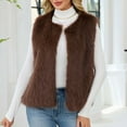 thumbnail image 1 of Gamivast Faux Fur Vest Women Sleeveless 2025 Trendy Fall Open Front Fuzzy Jacket Fuzzy Solid Color One Button Winter Coats Soft Casual Warm Cardigan, 1 of 6