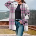 thumbnail image 1 of Gamivast Flannel Fleece Jackets Women Lightweight Button Down Lapel Collar Coats with Pockets Work Outdoor Long Sleeve Long Outerwear Fall Fashion Clothes, 1 of 5
