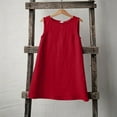 thumbnail image 1 of Gamivast Girls Summer Sleeveless Linen Dress Casual Crew Neck A Line Dress Twirly Skater School Recital Dress Flowy Casual Beach Sundress Red Account Purchase History, 1 of 8