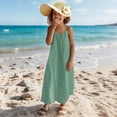 thumbnail image 1 of Gamivast Girls Summer Spaghetti Strap Beach Dress Casual Loose Maxi Dresses A- Line Swing Flowy Long Tunic Dress Green Placed Recently By Me,the Past Month, 1 of 6