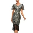 thumbnail image 1 of Gamivast Flash Deals Summer Dresses for Women 2024 Maxi Sexy White Dress Women Graduation Knee Length Flapper Dresses 1920S Gatsby Fringe Hem Sequin Bodycon Dress Sundresses Boho Dresses, 1 of 7