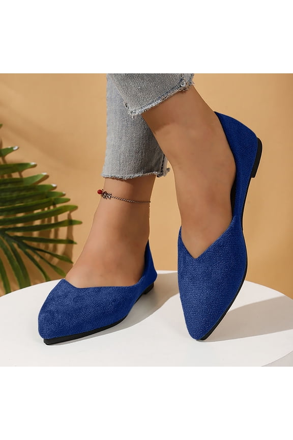 Flats for Women Dressy Slip on Pointed Toe Flats Shoes Party V-Cut Comfortable Non Slip Shoes Work Casual Office Outfits