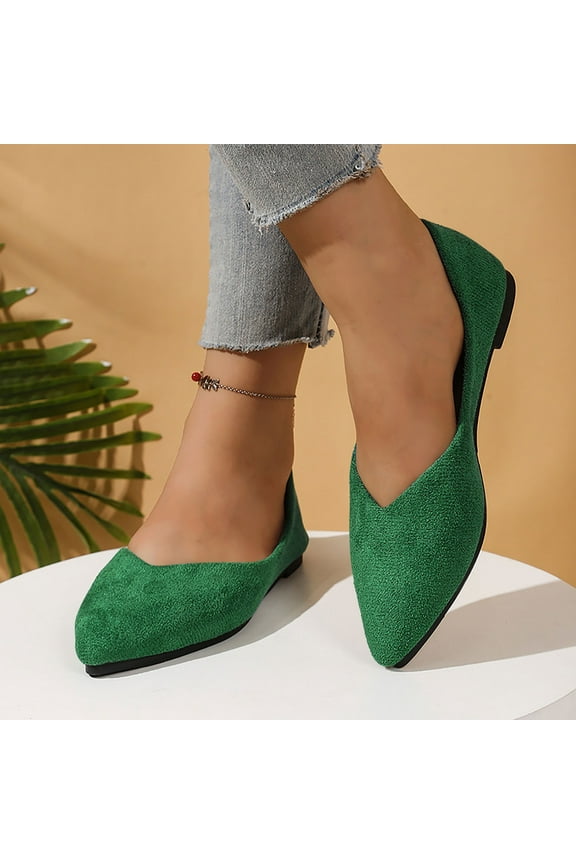 Flats for Women Dressy Slip on Pointed Toe Flats Shoes Party V-Cut Comfortable Non Slip Shoes Work Casual Office Outfits