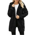 thumbnail image 1 of Gamivast Fleece Hooded Cardigan for Women Plus Size Plaid Comfy Zip up Long Sleeve Soft Coats with Pockets Loose Casual Open Front Fuzzy Jackets Fall Winter Fashion Outerwear, 1 of 4