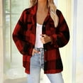 thumbnail image 1 of Gamivast Fleece Jackets for Women Plaid Long Sleeve Button Down Casual Jackets Winter Warm Travel Coats with Multiple Pockets Soft Comfortable Lapel Collar Outerwear, 1 of 5