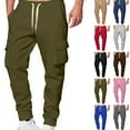 thumbnail image 1 of Gamivast Fleece Lined Cargo Pants for Men Loose Fitted Drawstring Sweatpants with Multiple Pockets Athletic Gym Straight Leg Joggers Work Tapered Joggers, 1 of 8