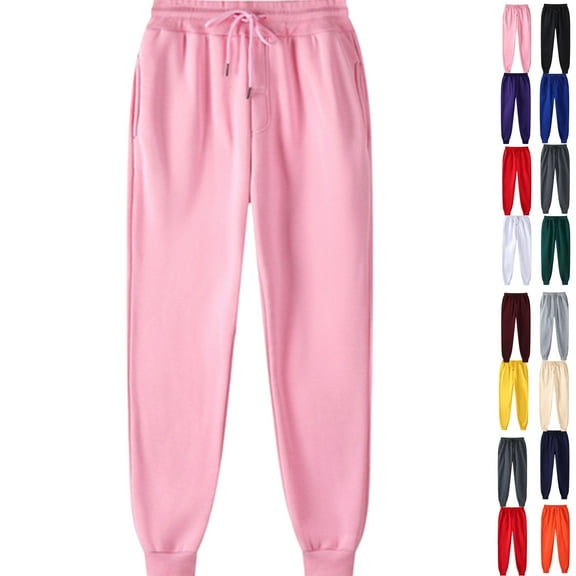 Gamivast Fleece Lined Joggers for Women Tall Hiking Straight Leg Winter Sweatpants with Pockets Warm Thermal Drawstring Elastic Waist Pants for Running Outerwear Workout