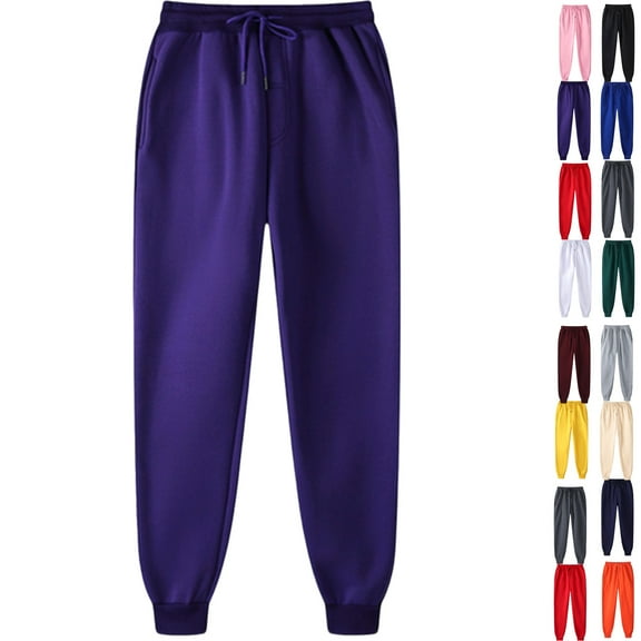 Gamivast Fleece Lined Joggers for Women Tall Hiking Straight Leg Winter Sweatpants with Pockets Warm Thermal Drawstring Elastic Waist Pants for Running Outerwear Workout