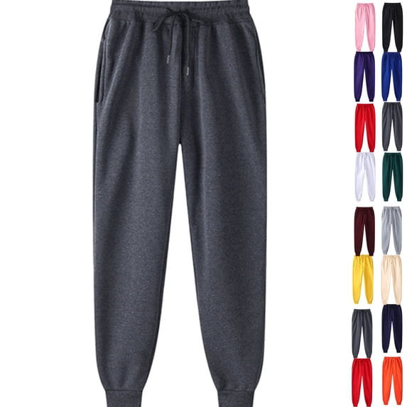 Gamivast Fleece Lined Joggers for Women Tall Hiking Straight Leg Winter Sweatpants with Pockets Warm Thermal Drawstring Elastic Waist Pants for Running Outerwear Workout