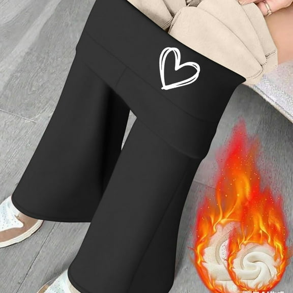 Gamivast Fleece Lined Leggings Women Dressy High Waisted Winter Yoga Pants Tummy Control Soft Thermal Warm for Hiking Workout Trendy Graphic Straight Leg Pull on Leggings Fall Fashion Must Haves