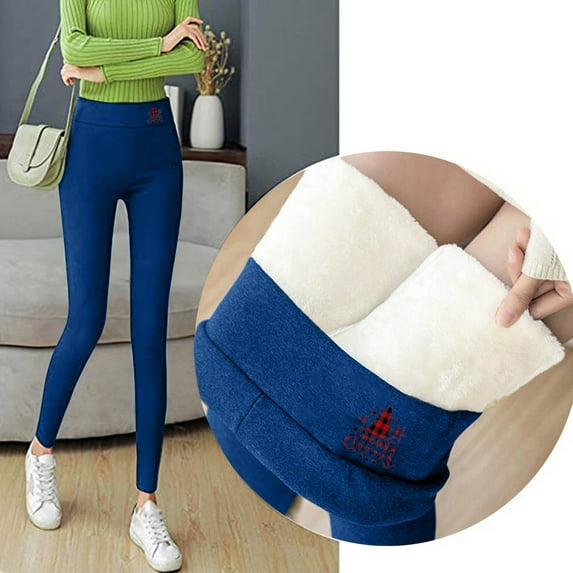Gamivast Fleece-Lined Leggings for Women Printed Winter High Wiated Compressions Leggings Warm Thermal Tummy Control Butt Lifting Workout Xmas Pants Soft Cozy Pant