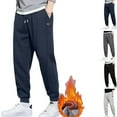 thumbnail image 1 of Gamivast Fleece Lined Pants for Men Winter Casual Straight Leg Joggers Pockets Comfortable Low Rise Elastic Waist Trousers Travel Drawstring Solid Sweatpants, 1 of 5
