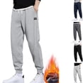 thumbnail image 1 of Gamivast Fleece Lined Pants for Men Winter Casual Straight Leg Joggers Pockets Comfortable Low Rise Elastic Waist Trousers Travel Drawstring Solid Sweatpants, 1 of 5