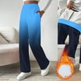 thumbnail image 1 of Gamivast Fleece Lined Pants for Women Gradient Winter Straight Wide Leg Warm Thermal Pants with Pockets Cozy Pull On Outdoor Sweatpants Hiking Cold Weather Joggers, 1 of 6
