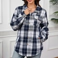 thumbnail image 1 of Gamivast Fleece Lined Shacket for Women Plaid Button Down Long Sleeve Winter Jackets with Chest Pockets Long Loose Stand Collar Warm Coats Fall Trendy Outerwear 2025, 1 of 6