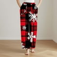 thumbnail image 1 of Gamivast Fleece Pajama Pants Women Christmas Graphic Straight Leg Flannel Pants Loungewear Elastic Waist Pull on Sweatpants with Pockets Holiday Party Joggers Christmas Clothing, 1 of 6