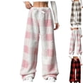 thumbnail image 1 of Gamivast Fleece Pajama Pants Women Lounge Baggy Straight Wide Leg Sweatpants Cute Winter Drawstring Elastic Waist Pants Thick Thermal Casual Pants, 1 of 6