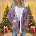 thumbnail image 1 of Gamivast Fleece Sweaters Women Hoodie Flannel Printed Zip up Sweatshirts with Pockets Oversized Christmas Long Sleeve Drop Shoulder Jackets Fall Fashion Clothes, 1 of 5