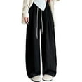 thumbnail image 1 of Gamivast Flowy Pants for Women Loose Work Straight Leg Trousers with Pockets Comfortable Drawstring Elastic Waist Trousers Tall Lightweight Sweatpants, 1 of 2