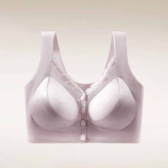 Gamivast Front Closure Bras for Women Lace Comfortable Supportive Wireless Bras Seamless Soft Adjustable Strap Everyday Full Coverage Bralette