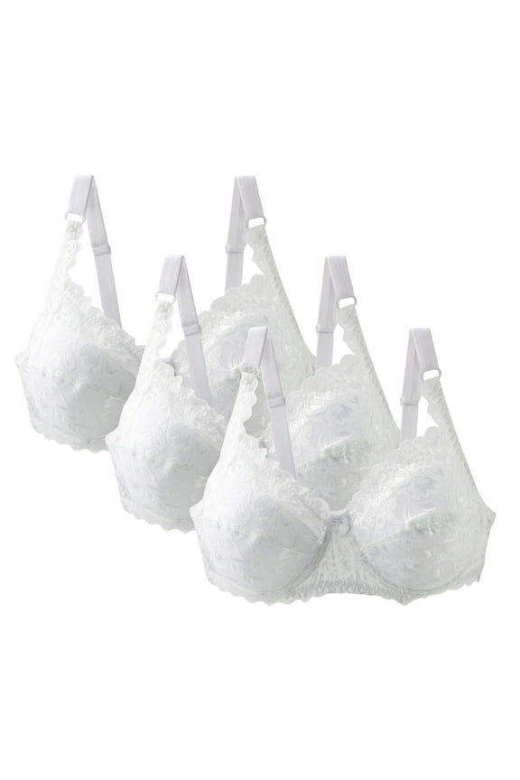 Full Coverage Bras for Women 3Pc Seamless Comfort Comfortable Fit Brassiere Push Up Underwear Everyday Bras White XXL Juniors Placed Recently by Me,the Past Month