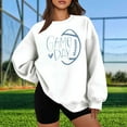 thumbnail image 1 of Gamivast Game Day Football Sweatshirt for Women Cute Heart Graphic Long Sleeve Crewneck Pullover Relaxed Fitted Drop Shoulder Tops Superbowl Outfit 2026, 1 of 4