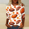 thumbnail image 1 of Gamivast Game Day Shirts Women Football Plus Size 3/4 Sleeve Football Graphic Shirt Vintage Soft Crewneck Tunic Top Funny Superbowl Outfits 2026, 1 of 5