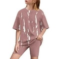 thumbnail image 1 of Gamivast Girls Clothes Summer 2 Piece Outfits Fashion Gradient Color Drop Shoulder T-Shirts and Shorts Sets Vacation Casual Kids Clothing Sets Pink 14-16 Camiseta De Para Niños, 1 of 7
