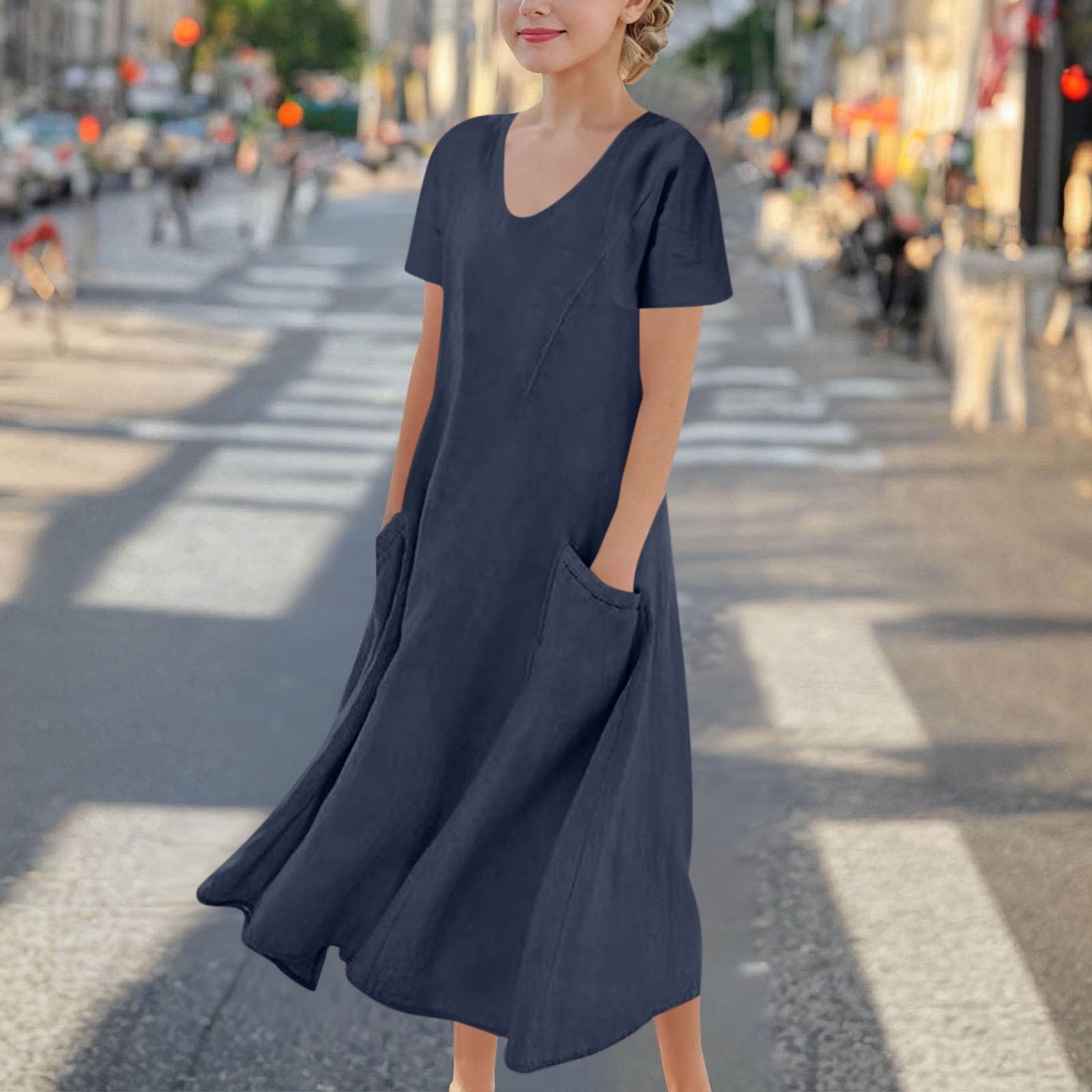 size 12 beach dress LTTVQM Beach Dresses for Girls Size 12-13 Spring Floral Graphic Sleeveless Sundresses Loose Fit Round Neck Tank Dress Holiday Midi Dress with Pocket Orange 12-13