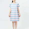 thumbnail image 1 of Gamivast Girls Dresses Spring Summer Casual Sleep Dress 2025 Cotton Relaxed Fit Short Sleeved Sleeping Dress for Teens Striped Midi Dress Pink 6-8 Camisas Para Mujer Clearance, 1 of 3