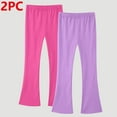 thumbnail image 1 of Gamivast Girls Legging Pants Size 3-14 Kids 2 Pack Athletic Flared Leggings Teen Full Length Dance Workout Elastic Waist Leggings Running Yoga Pants Girls Belled Bottom Leggings, 1 of 5