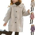 thumbnail image 1 of Gamivast Girls Pea Coat Wool Kids Button Down Lapel Collar Winter Coats for Kids and Teen Casual Long Sleeve Mid-Length Trench Jacket with Pockets Girls' Outerwear Jackets & Coats, 1 of 9