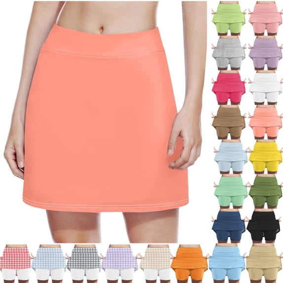 Gamivast Girls Skorts Kids Lightweight High-Waisted A-Line Tennis Skirt with Built-in Shorts Solid Color Comfy Casual Back to School Clothing for Teen