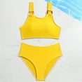 thumbnail image 1 of Gamivast Girls Swimsuits Size 10-12 Cute Two Piece Bikini for Teens Front Cross Beach Swimwear Bathing Suits Sports Bathing Suit Yellow6-8 Trajes De Baño Para Niños Y Niñas, 1 of 6