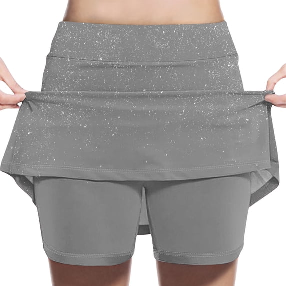 Gamivast Girls Tennis Skort Sparkly Teen Gradient High-Waisted A-Line Skirt with Built-in Shorts Trendy Athletic Skort Sweet Back to School Outfits