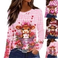 thumbnail image 1 of Gamivast Going Out Tops for Women Womens Valentines Day Sweatshirts Plus Size Cute Crew Neck Long Sleeve Funny Pullover Trendy Drop Shoulder Tunic Blouses Festival Outfits, 1 of 2